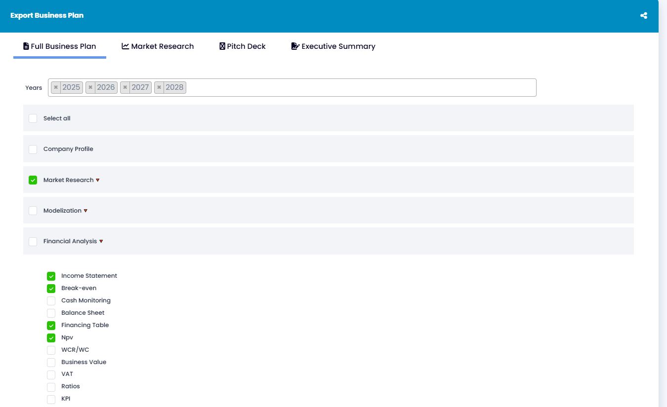 Logiciel de Business plan collaboratif boosté à l'intelligence artificielle